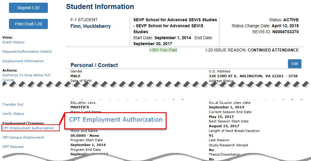 F-1 Curricular Practical Training (CPT) | Study in the States